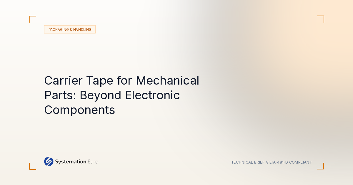 Carrier Tape for Mechanical Parts: Beyond Electronic Components - Systemation Euro Northampton UK