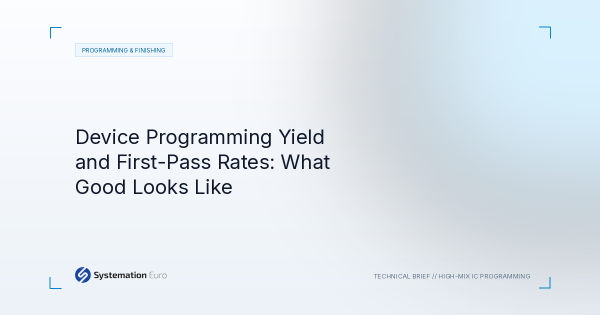 Device Programming Yield - Systemation Euro Northampton UK