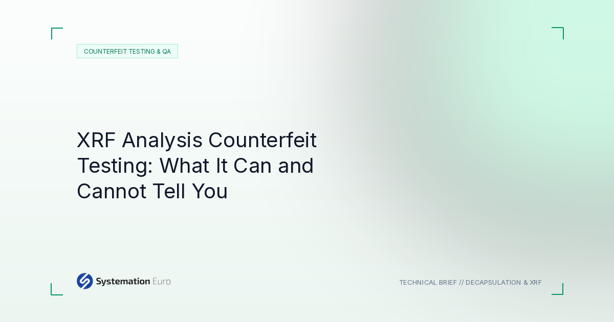Xrf Analysis Counterfeit Testing - Systemation Euro Northampton UK